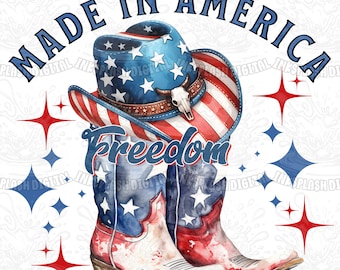 Cowgirl 4th of July PNG, Western America Design (Digital Download)