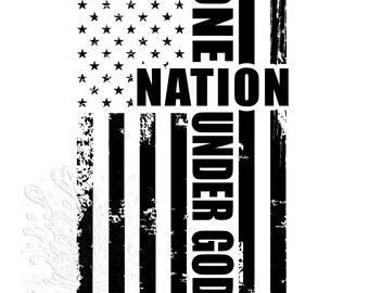 One Nation Under God PNG, Christian America, 4th of July (Sublimation Download)