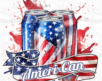 Ameri Can, png, 4 juli, vlag van de VS, sublimatieontwerp (digitale download)