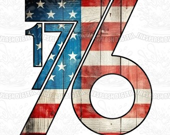 1776 America Patriotic PNG, 4th of July Sublimation Design (Digital Download)