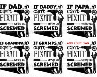 Dad Can't Fix It PNG Bundle, Father's Day Sublimation Designs (Digital Download)