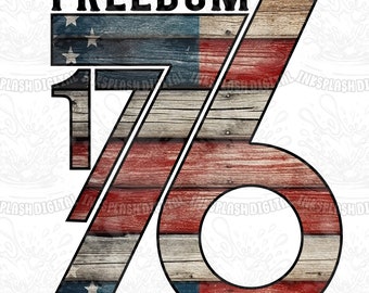 1776 America 4th of July PNG, Patriotic T-Shirt Design (Digital Download)