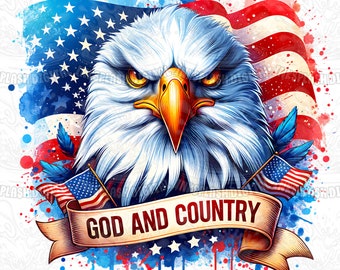 American Eagle PNG, patriottisch ontwerp op 4 juli (digitale download)