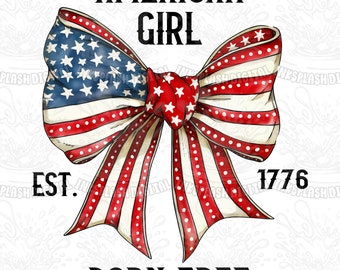 Lazo patriótico PNG para el 4 de julio de American Girl, diseño de sublimación (descarga digital)