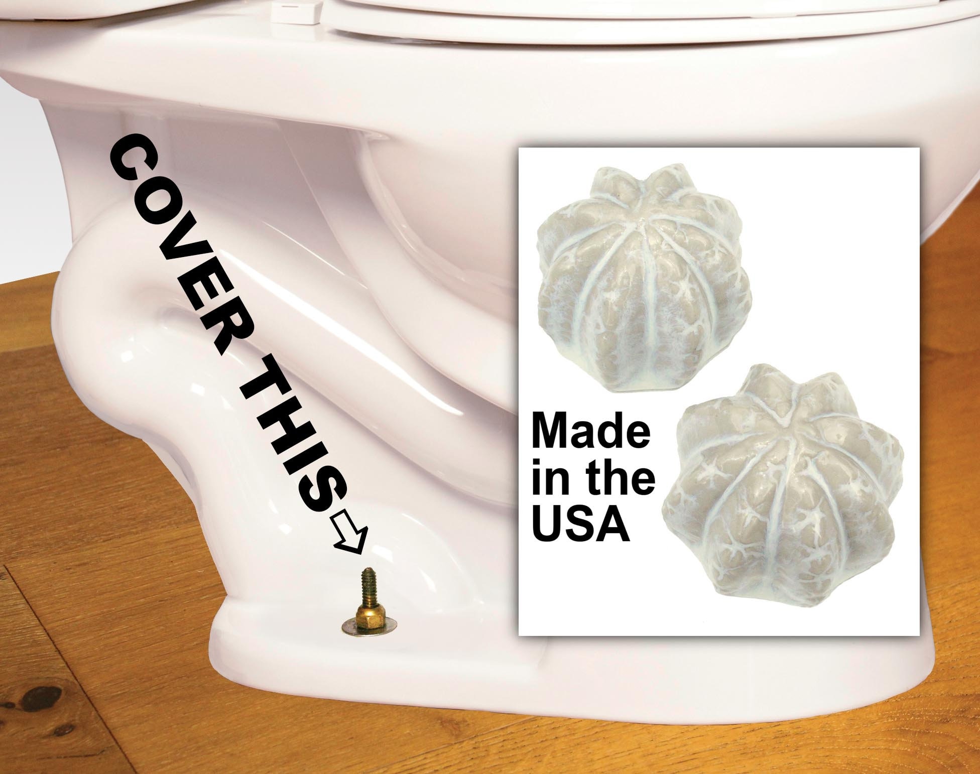 Cactus ceramic toilet caps in a beige & white opalescent glaze, set of 2