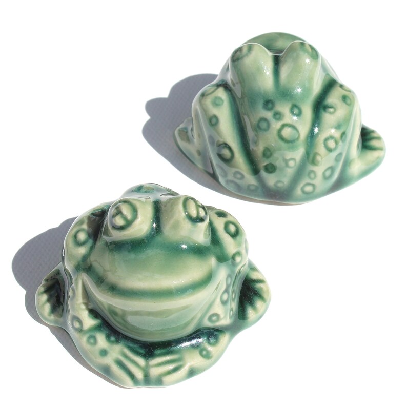 2 Frog Toilet Bolt Caps in an Emerald Green Glaze Etsy