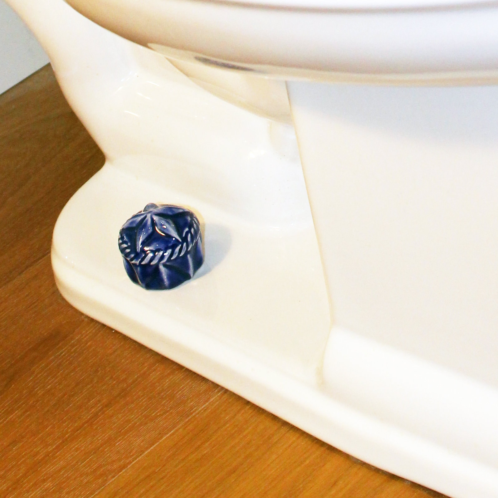 Set of 2 Star Toilet Bolt Covers in a Cobalt Blue Glaze Etsy UK