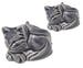 Set of 2 Cat Toilet Bolt Covers in Charcoal Gray Glaze 