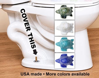 Turtle toilet bolt caps in multiple colors, Fun bath decor, set of 2