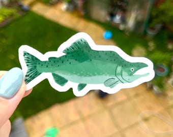 Pink Salmon Vinyl Sticker