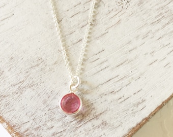 October birthstone necklace, Swarovski crystal necklace, October birthday,swarovski necklace, birthstone jewelry, sterling silver jewelry