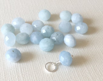 Aquamarine  pendant, dainty necklace,aquamarine charm,aquamarine pendant,minimalist jewelry,gold fill jewelry, sterling silver jewelry