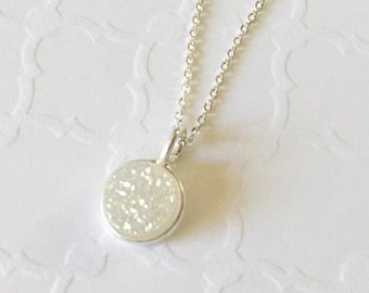 RC1003G White Resin Copper Bracelet and Necklace Druzy Bracelet and Necklace Charms 34x23.4x8.5mm Big Moon Shaped Pendant