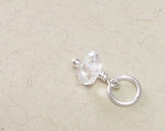 Herkimer diamond,quartz, gift for her,herkimer diamond charm,minimalist jewelry,herkimer pendant, clear pendant, gold fill herkimer