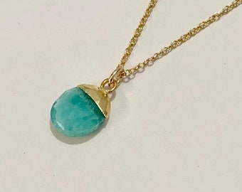 Amazonite necklace, Gold fill jewelry,amazonite, gold fill jewelry, amazonite, amazonite charm,amazonite charm necklace,stone pendant