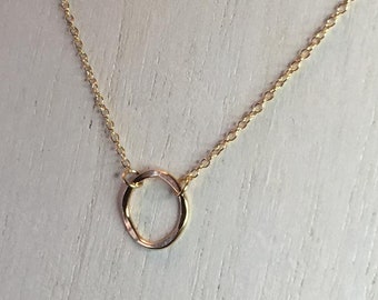 Karma necklace,circle necklace, open circle necklace  karma necklace, closed circle necklace, 14kt gold filled circle