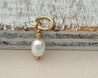 Freshwater pearl pendant,June birthstone,pearl,gold fill, sterling silver, wire wrapped pearl, small pearl, pearl necklace