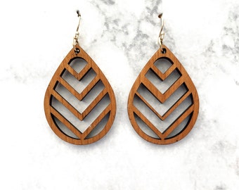 Laser cut earrings, earrings, wood earrings, wooden earrings, sterling silver earring, sterling silver, wood laser earrings, laser wood