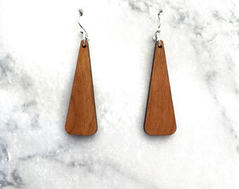 Laser cut earrings, earrings, wood earrings, wooden earrings, sterling silver earring, sterling silver, wood laser earrings, laser wood