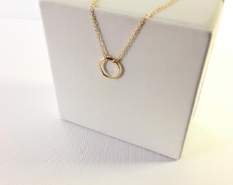 Open circle necklace karma necklace,dainty silver open circle necklace,layering necklace,gold silver karma necklace,sterling silver necklace