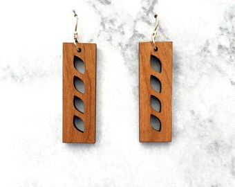 Laser cut earrings, earrings, wood earrings, wooden earrings, sterling silver earring, sterling silver, wood laser earrings, laser wood
