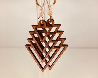 Wooden arrow earrings, laser cut earrings