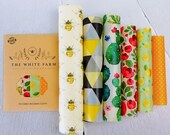 XXL Set OF 6 Sheets 100 Natural Beeswax Food Wraps, mixed sizes and colours