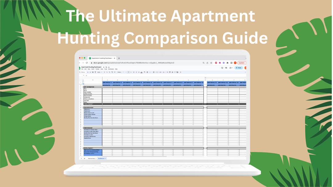 The Ultimate Apartment Hunting Comparison Spreadsheet Organizer