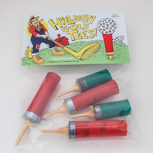 Hillbilly Golf Tees, Funny Golf Gifts, Set of 5 Golf Tees, Novelty Golf Gifts, Great Gift for Golfers, Recycled Shotgun Shell Golf Tees!