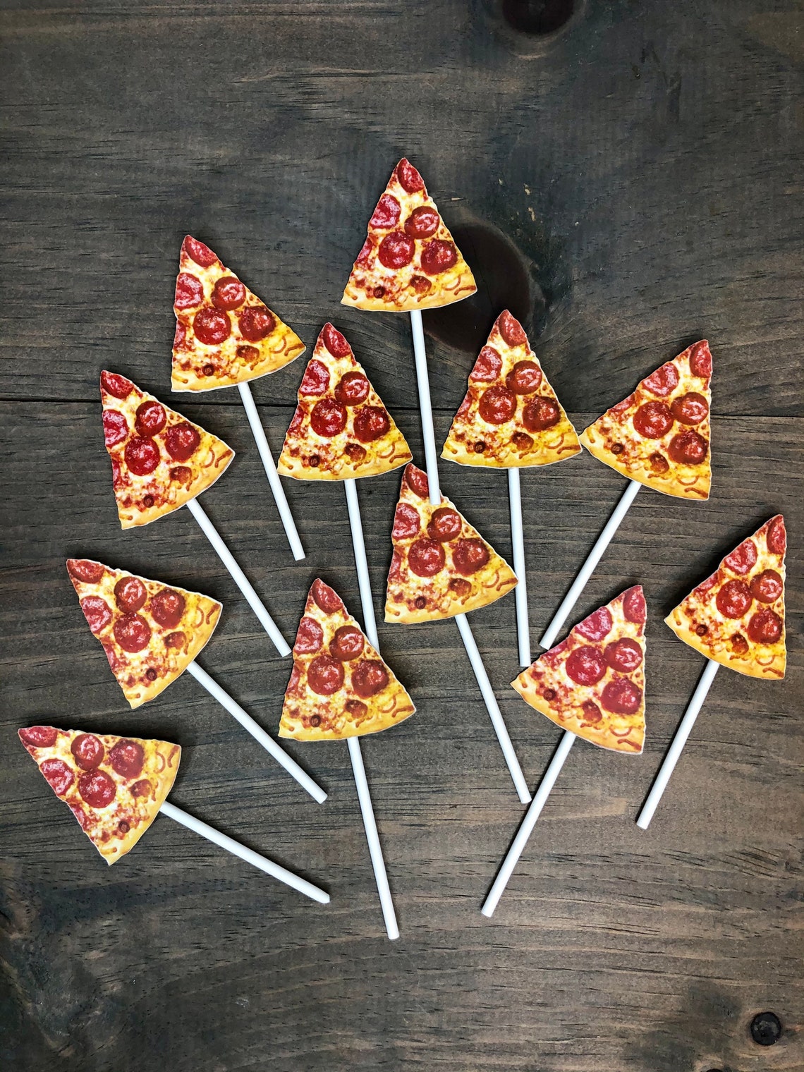 Pizza Cupcake Toppers/pizza Party/pizza Decor/pizza Etsy