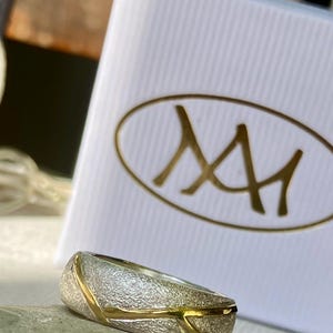 Kintsugi-ring, 900 guld, 925 silverring, storlek 55 bild 7