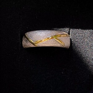 Kintsugi-ring, 900 guld, 925 silverring, storlek 55 bild 6