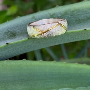 Kintsugi-ring, 900 guld, 925 silverring, storlek 55 bild 2