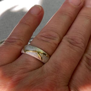 Kintsugi-ring, 900 guld, 925 silverring, storlek 55 bild 4