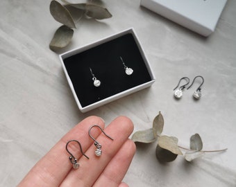 Luna Drop Earrings | Silver Drop Earrings | Round Drops | Circular | Round Earring