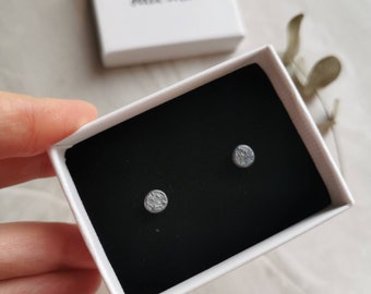 Oxidised Luna Studs Medium Size | Black Stud Earrings | Medium Studs | Dark Ear Studs | Round Studs | Circular | Round