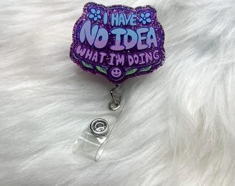 Porta credenciales divertido "No tengo ni idea" con clip