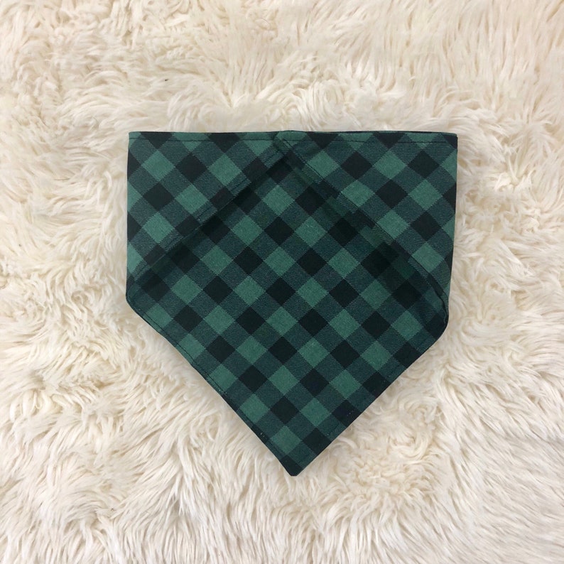 Green Buffalo Plaid Dog Bandana Southern Sass Dog Collar Merry Christmas Flannel Country Best Friend Gift Dog LoverDog Mom Gifts For Her