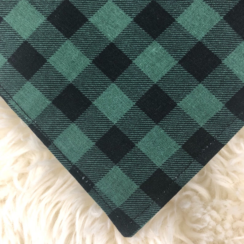 Green Buffalo Plaid Dog Bandana Southern Sass Dog Collar Merry Christmas Flannel Country Best Friend Gift Dog LoverDog Mom Gifts For Her