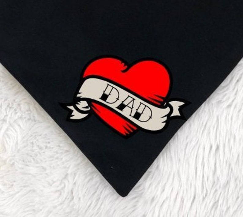 Pet Clothing Accessories Shoes Dog Bandana Heart Belongs To Dad Dad Tattoo Dog Mom Gift Father S Day Gift Vintage Dad Tattoo Svg Personalized Bandana Dog Accessories Pet Accessories