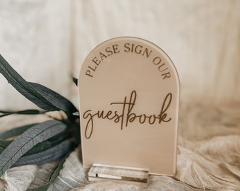 Guestbook arch table sign | Guestbook sign | Acrylic wedding sign | Wedding tabletop signs | Modern guestbook sign | Custom wedding sign |