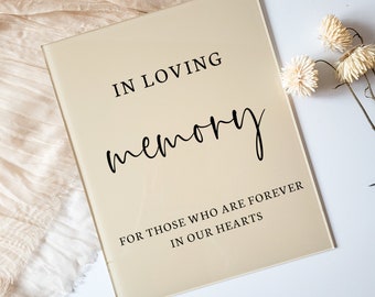 In loving memory sign | Acrylic memorial sign | In our hearts today and always | Wedding memorial sign | in memory wedding sign | Wedding |