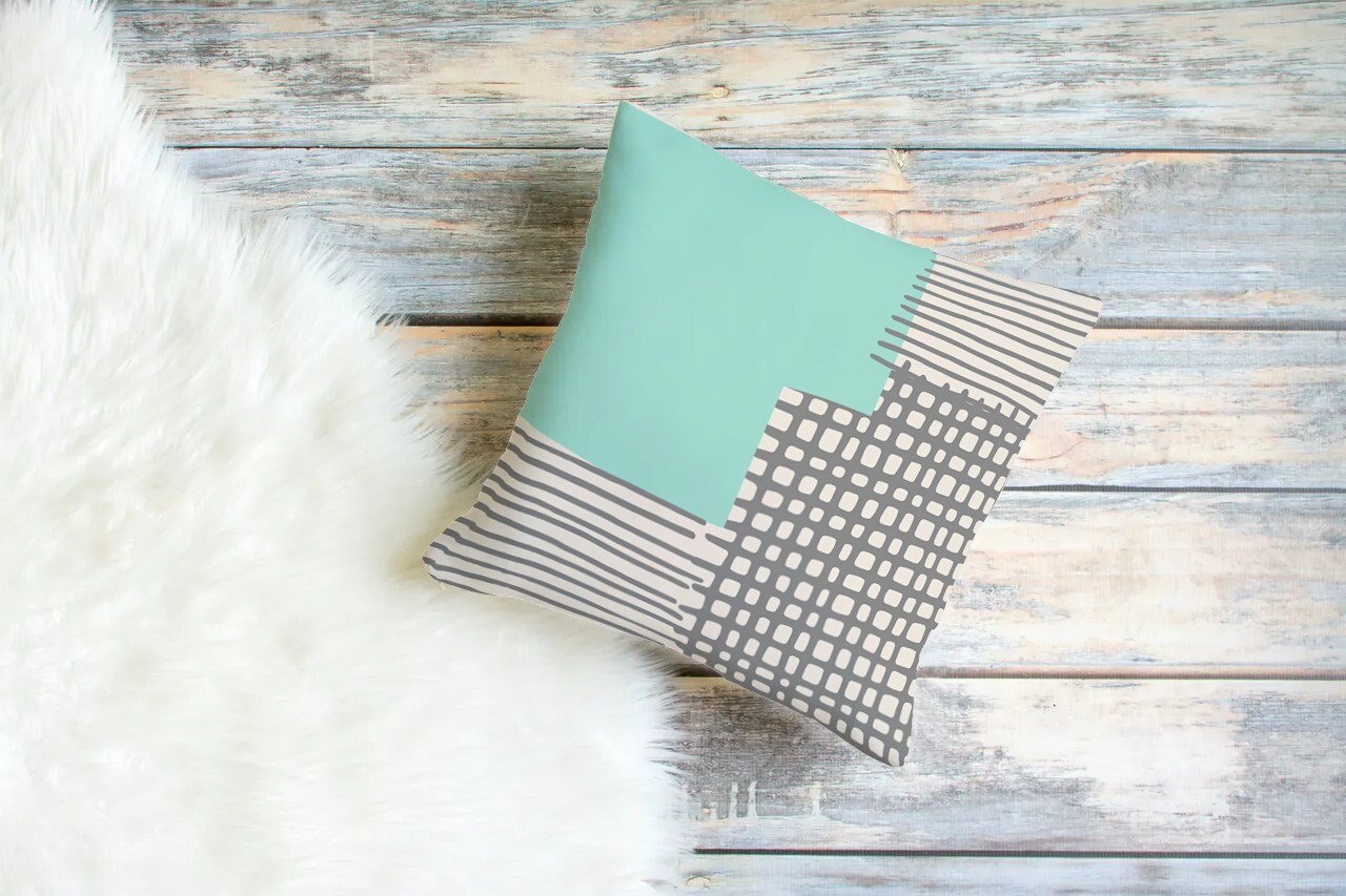 Almohada decorativa de mediados de siglo / Artesanía / Costa / | Etsy