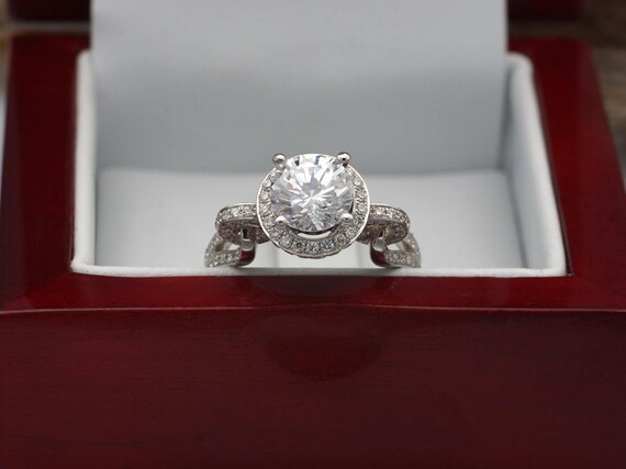 Vintage Semi Mount Ring, Split Shank Ring, 18k Wh… - image 3