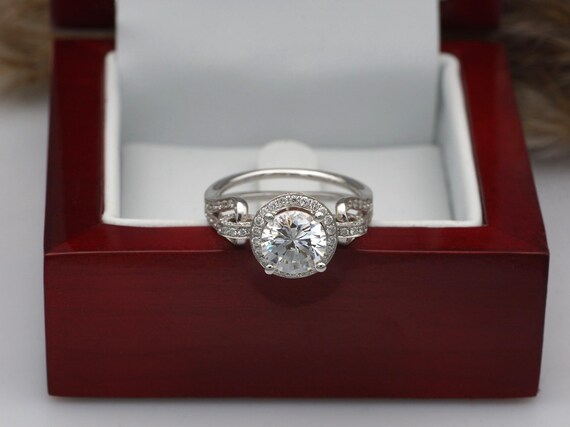 Vintage Semi Mount Ring, Split Shank Ring, 18k Wh… - image 4