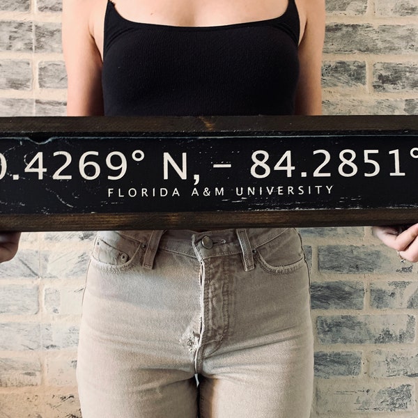 Florida A&M University | (FAMU) | Longitude and Latitude Sign | Alumni | Dorm Decor | Graduation| Graduation