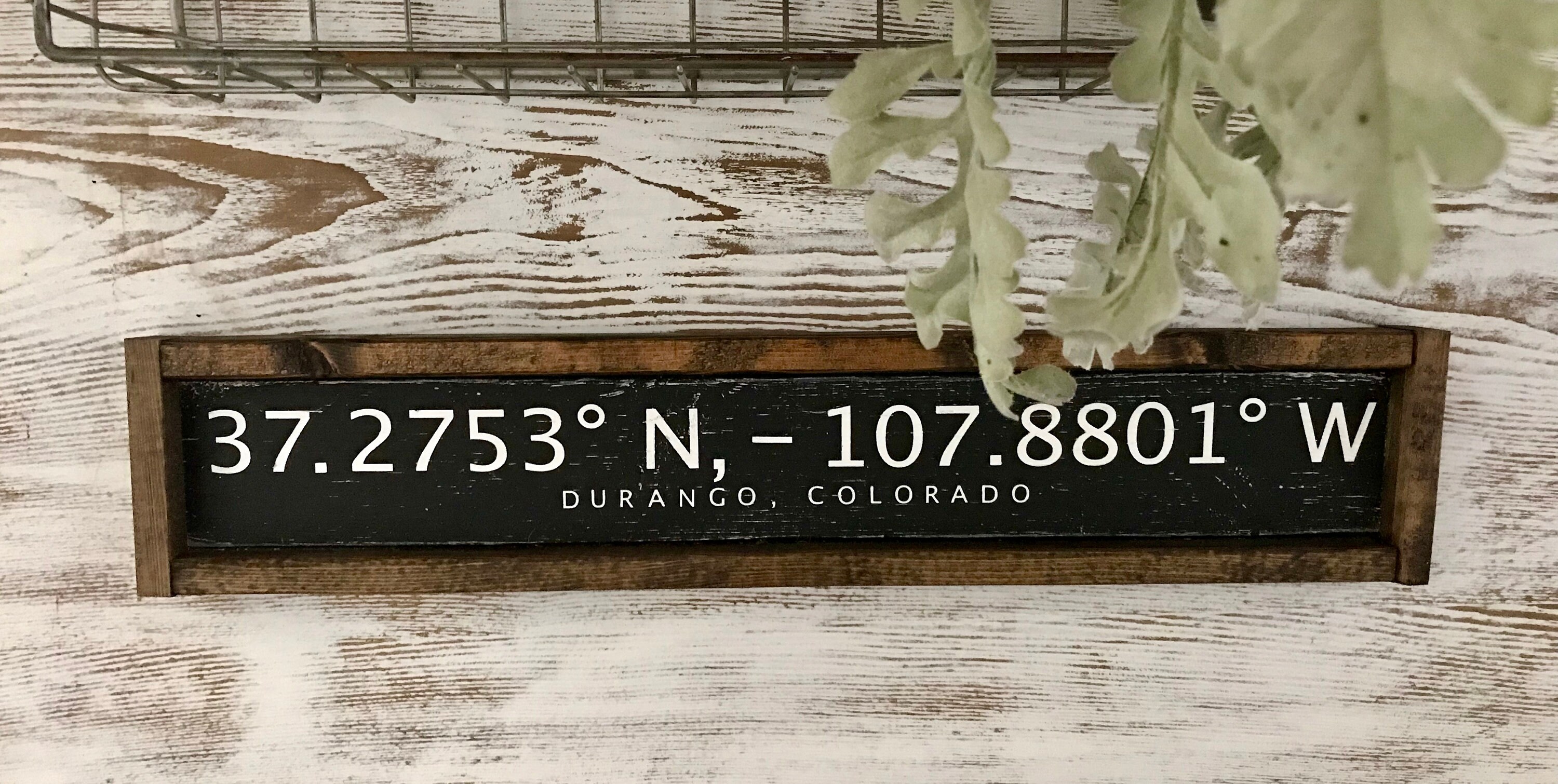 Durango Colorado CO Longitude and Latitude Sign Gift | Etsy