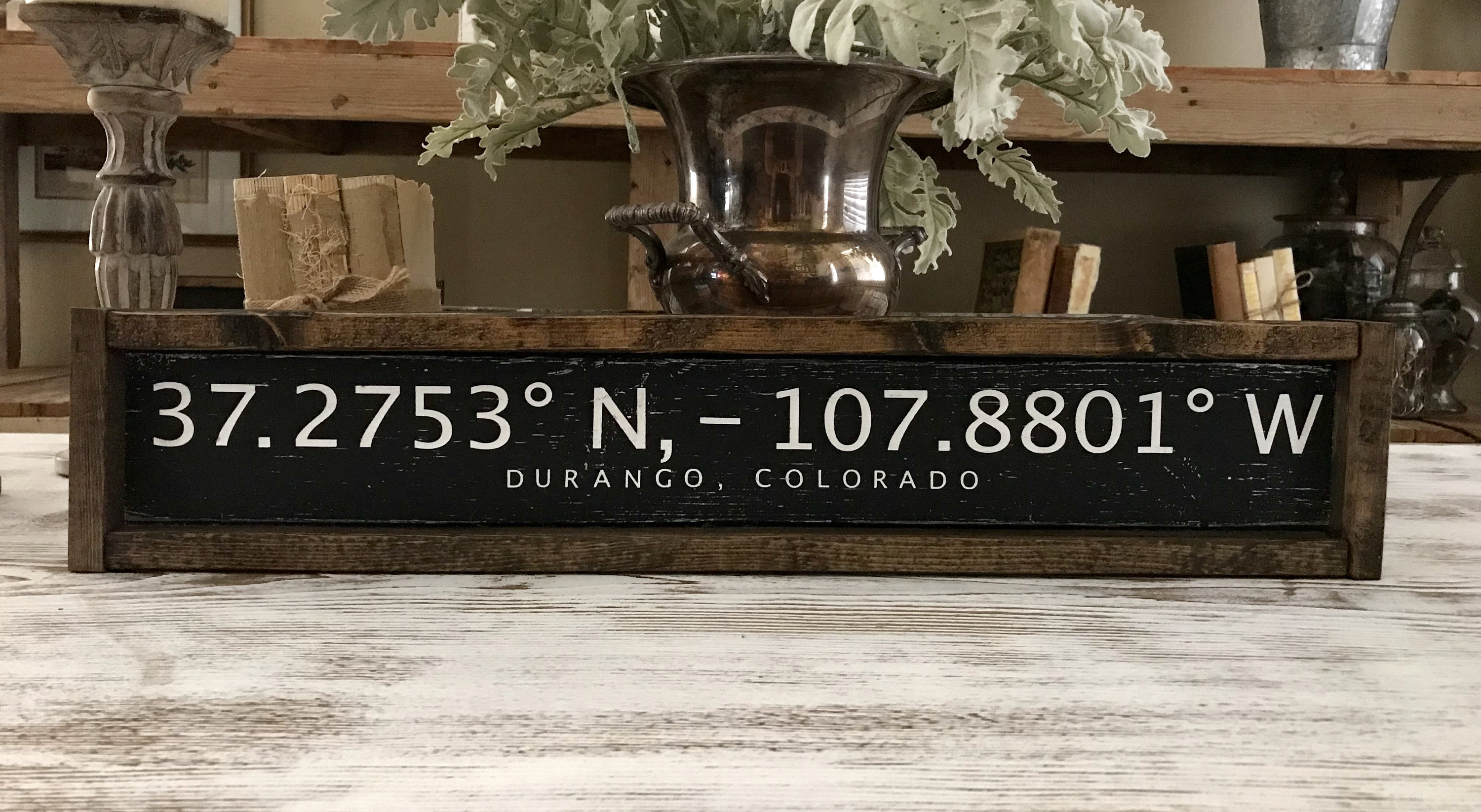 Durango Colorado CO Longitude and Latitude Sign Gift | Etsy