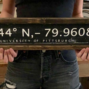 University of Pittsburgh | (UP) | Longitude and Latitude Sign | Graduation | Gift for Him /Her| Graduation