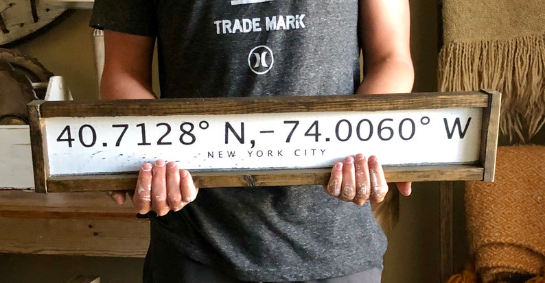 New York City NYC Longitude and Latitude Sign Gift for | Etsy